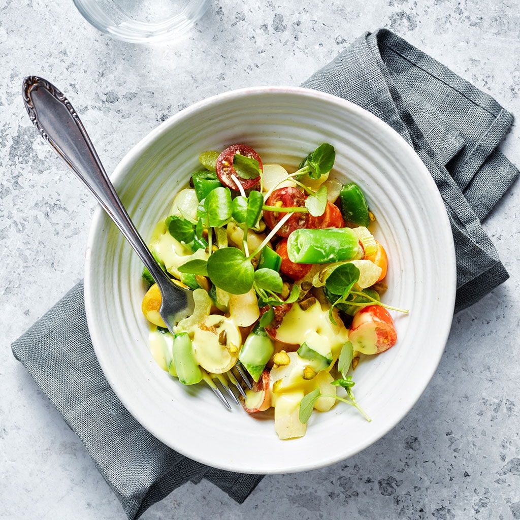 Hollandse asperges salade met honing mosterd dressing Hollandse asperges salade met honing mosterd dressing